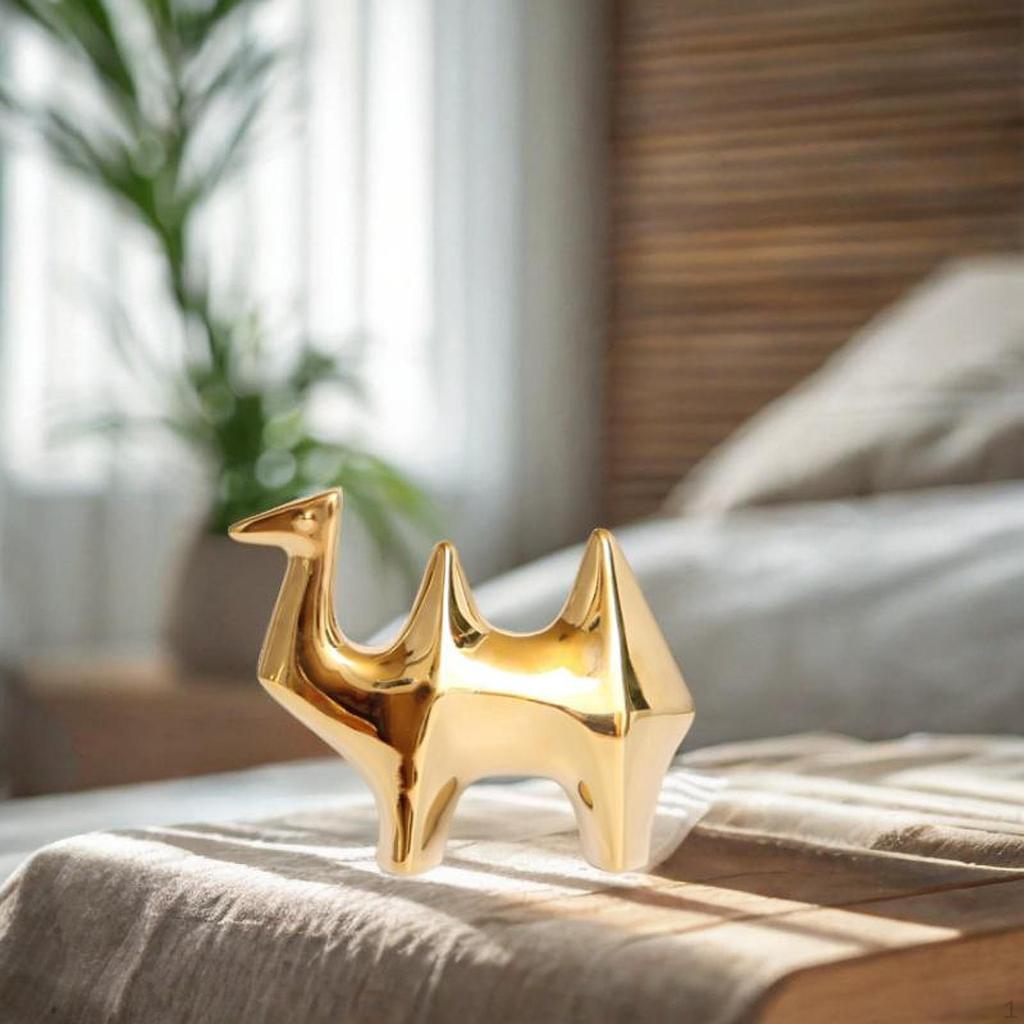 Статуэтка верблюда, статуя животного, художественные поделки, маленькая портативная модная скульптура-украшение для рабочего стола