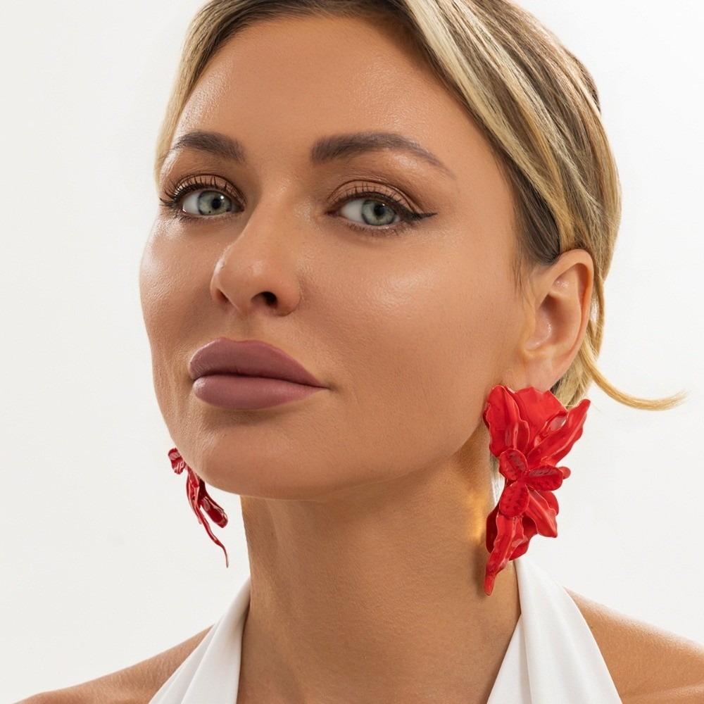 3D Flower Statement Earrings Exaggerated Floral Earrings New Drop Earrings Gift Giving