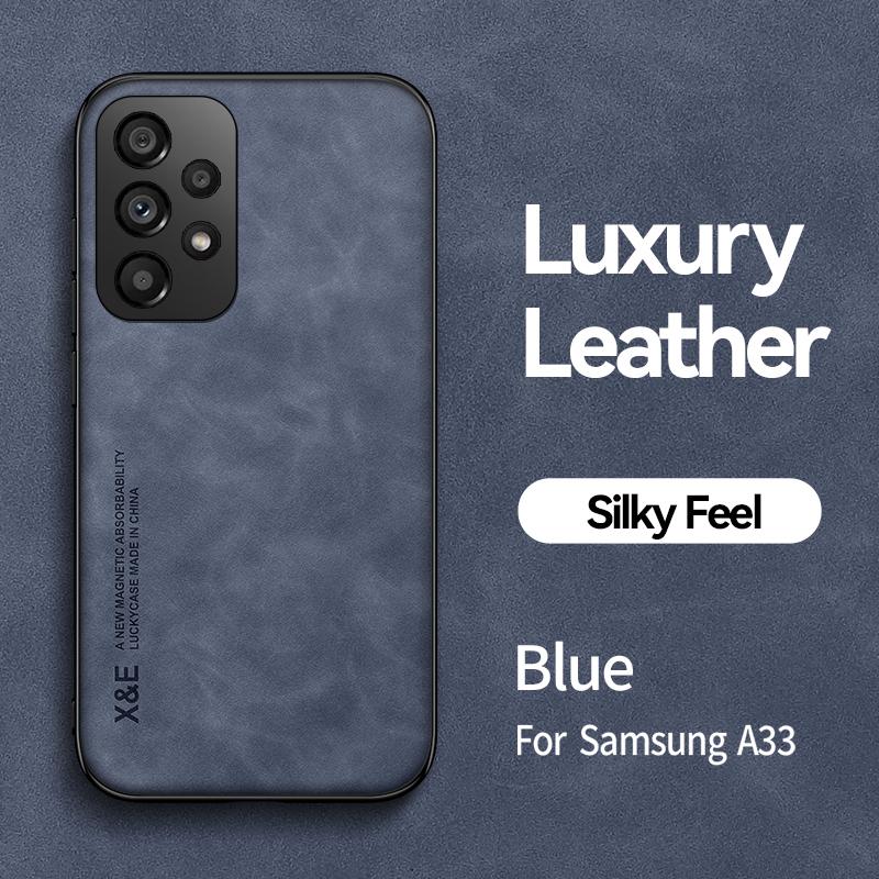 Чехол для Samsung Galaxy A33 A53 A73 5G Чехол для телефона с магнитной подставкой для автомобиля для Samsung A13 A 33 53 73 13 Мягкая кожаная задняя крышка