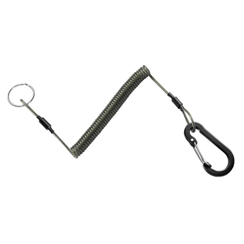 Multifunctions Fishing Safety Lanyards Retractable Coiled Tethers with Carabiner