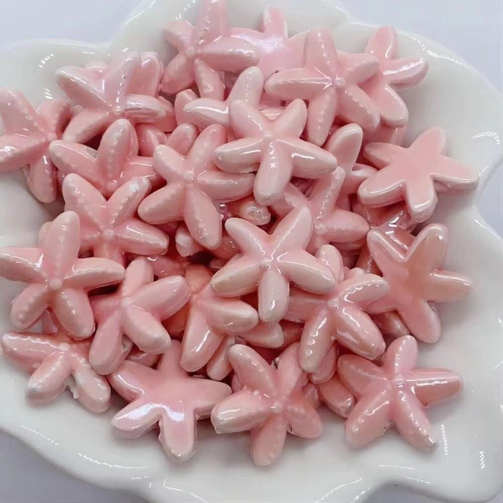 Ceramic Material Ceramic Beads Starfish Shape Loose Beads Large Hole Beads Earrings Making