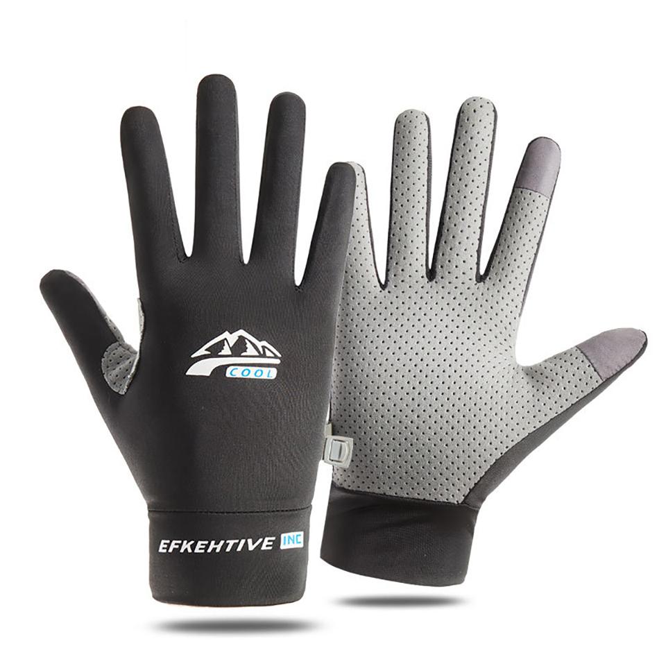 Loogdeel Sun Protection Fishing Gloves Ice Silk Sports Cycling Running Fishing Gloves Unisex Anti-Slip Breathable Anti-Uv Gloves