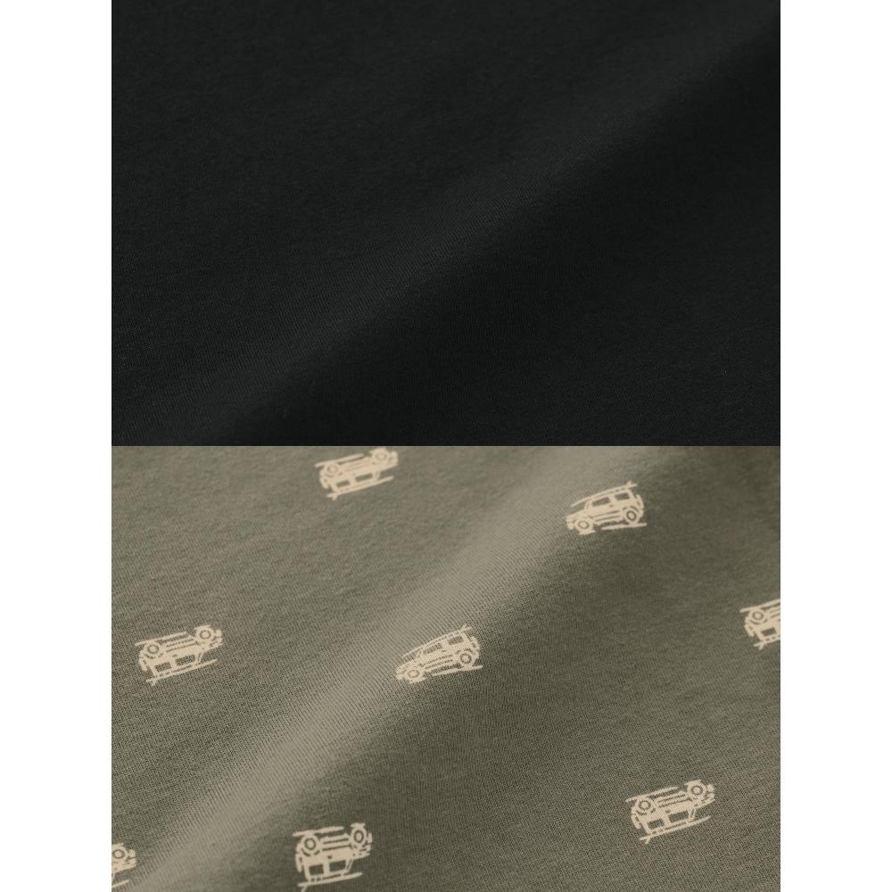 GU by Uniqlo Детский хлопковый домашний комплект  Короткий рукав   Шорты   Машина