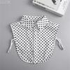 Women's Solid Colour Black White Vertical Small Flip Collar Versatile Shirt Jumper Jumper Fashion Lace False Collar Four Seasons