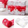 25Yards 40mm Christmas Gifts Wrapper Ribbon Crystal White Snowflake Tape for Present Packaging Xmas Tree Decorative Ribbon