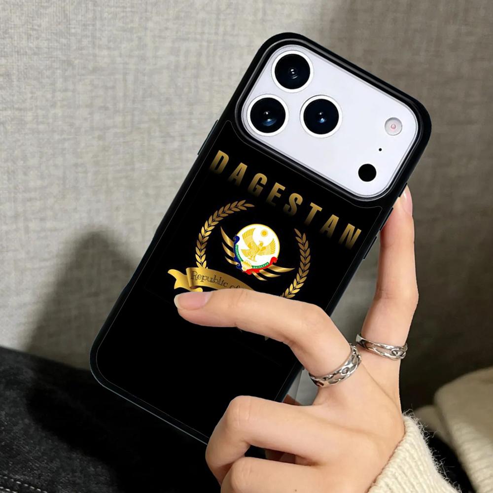 Чехол Case для iPhone 17 Air 16 Pro Max 15 Plus 11 13 Mini 14 12 Задняя крышка телефона Национальный флаг Дагестана