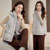 New Lingge Autumn and Winter Women's Lightweight Sleeveless Vest Hooded Solid Color Thickened Warm Sports Casual Loose Lightweight Jacket