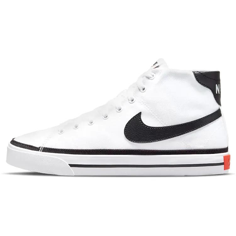 Nike Court Legacy Canvas Mid 'White Black' (Unisex) White / Team Orange / Black Skate Shoes DD0162 100