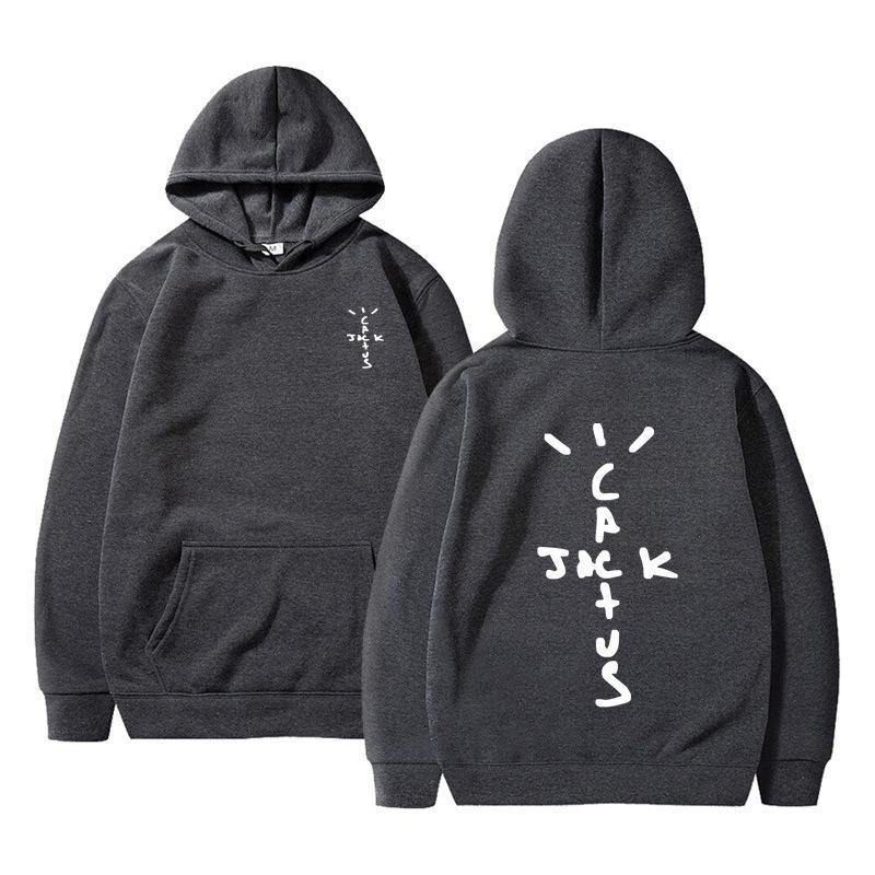 Худи с принтом алфавита Cactus Jack Swag Женская толстовка с капюшоном Повседневный пуловер