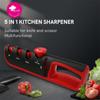 Knife Sharpener 5 In 1 Adjustable Angle Black Red Kitchen Grinding Machine Professional Knife Scissors Sharpening Tools