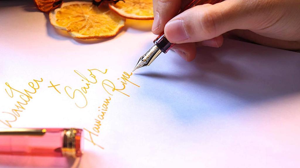 WANCHER Limited Edition Fountain Pen SAILOR Original Professional Gear Hawaiian Ripe 21K Gold Fountain Pen Special Medium [Wancher Edition] (M Nib)