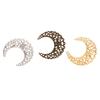 50Pcs/Lot 38X42Mm Gold Color/Silver/Bronze Metal Filigree Moon Slice Charms Base Settings Jewelry Diy Components