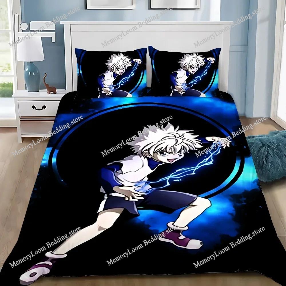 Домашний текстиль Мультфильмы Забавный Hunter x Hunter Пододеяльник Наволочка Комплект постельного белья для мальчика/девочки Размер King/Queen/Twin Мягкий полиэстер