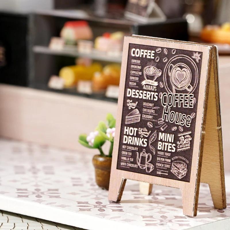 Cutebee DIY кукольный домик комплект с мебелью и освещением кофейня миниатюрный кукольный домик деревянная модель игрушки для взрослых подарки на день рождения