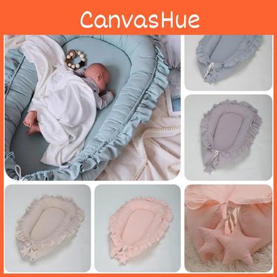 Мягкое хлопковое кружево Детское гнездышко Портативное кресло-лежак для новорожденных Подушка Розовый Бежевый Серый Бирюзовый