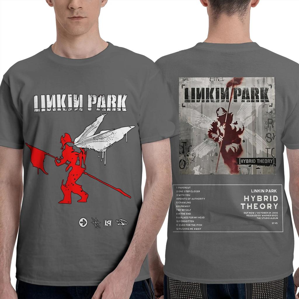 L-Linkin P-Park Men T Shirt Band Crazy Tee Shirt Short Sleeve Crewneck T-Shirt 100% Cotton Plus Size Clothes