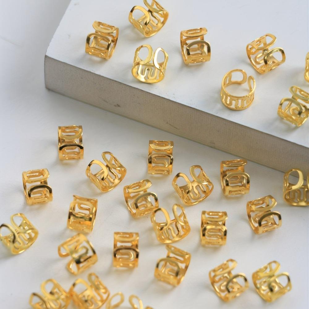 40pcs Dread Locks Dreadlocks Beads Hair Braiding Hair Braid Tubes Hollow Out Hair Ring Men