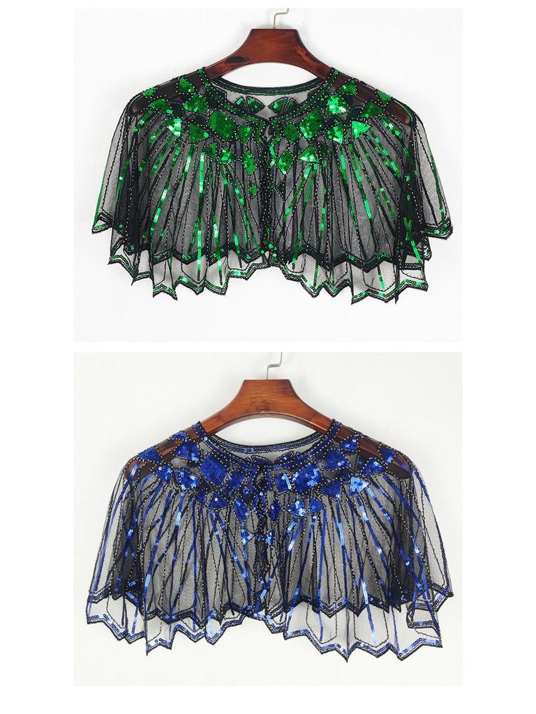 Women's Sequined Mesh Shawl - Summer Sun Protection, Slim Short Style