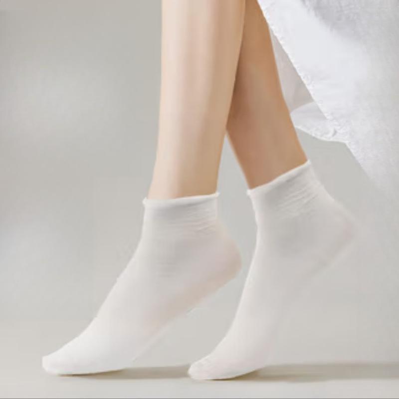100 Pairs of Disposable Socksfashionable and Versatile, White Solid Colorsoft and Comfortable Lightweight and Breathable Casual