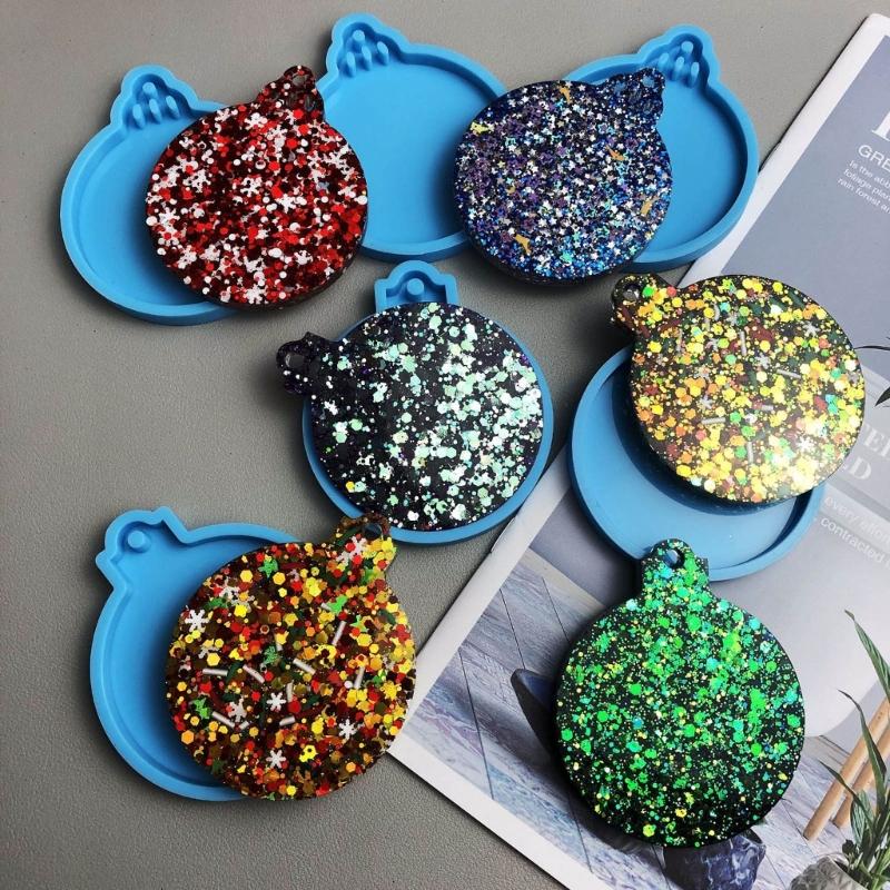 Christmas Ornaments Mold Mutifunctional Blank Round Silicone Molds Versatile Resin Accessory Mould for DIY Enthusiasts