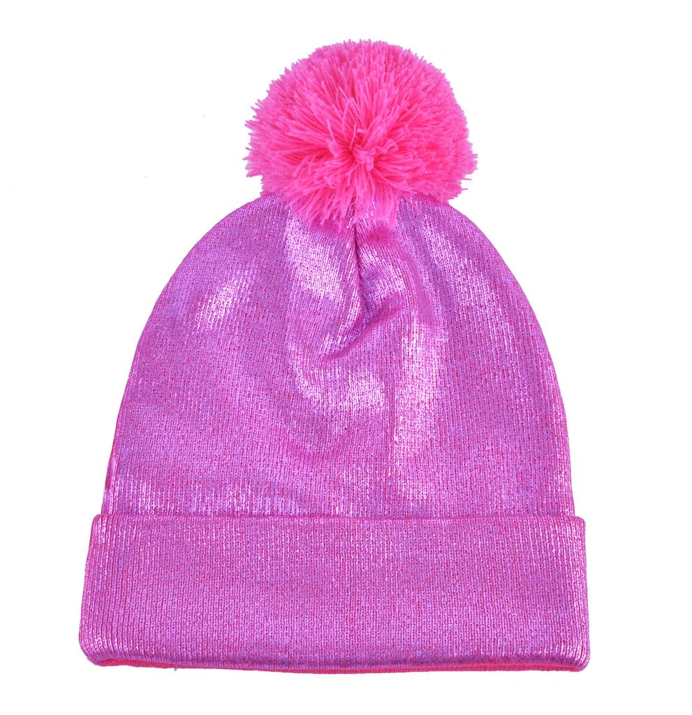 Autumn And Winter Beanies Women Fashion Sequins Knitted Hat Femal Flashing Beanie Girls PomPom Hats
