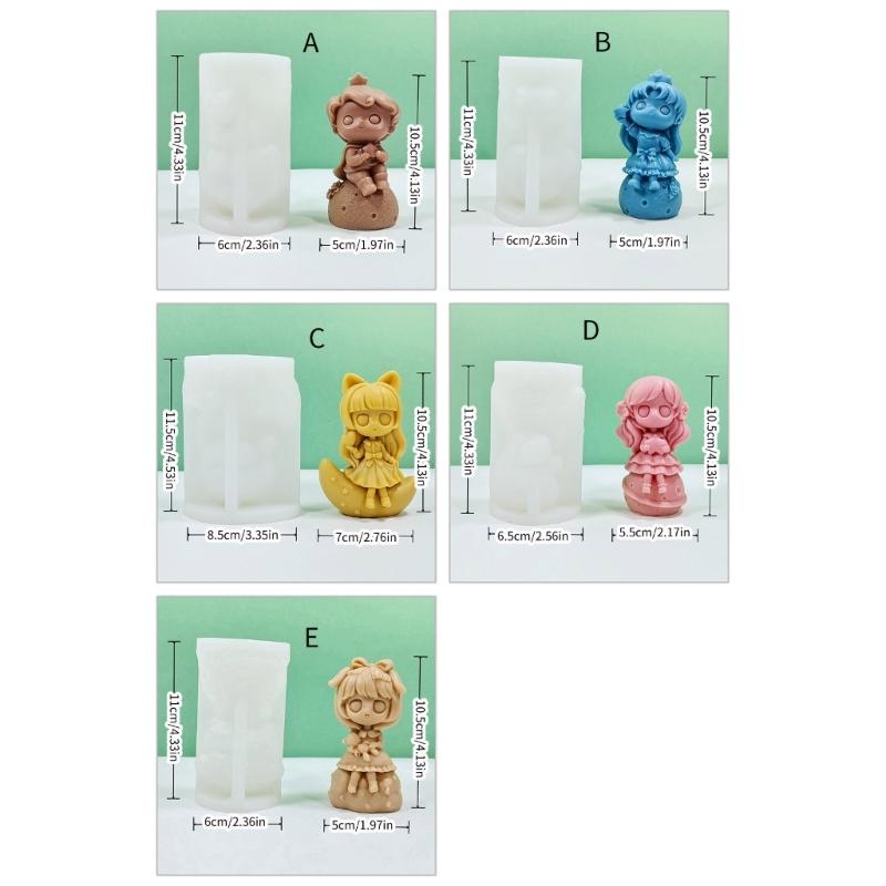 Форма для свечи в виде куклы-принцессы, силиконовые формы для гипса, настольные украшения, изготовление ароматических свечей ручной работы, форма для воска, смолы, мыла