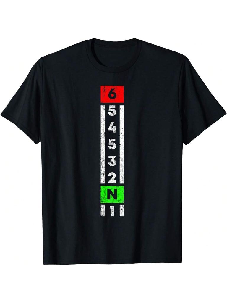 1N23456 1 Down 6 Up Motorcycle Shift Pattern T-Shirt1