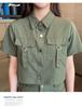 Стильный женский костюм из двух предметов: Европейская летняя хлопковая рубашка и широкие шорты