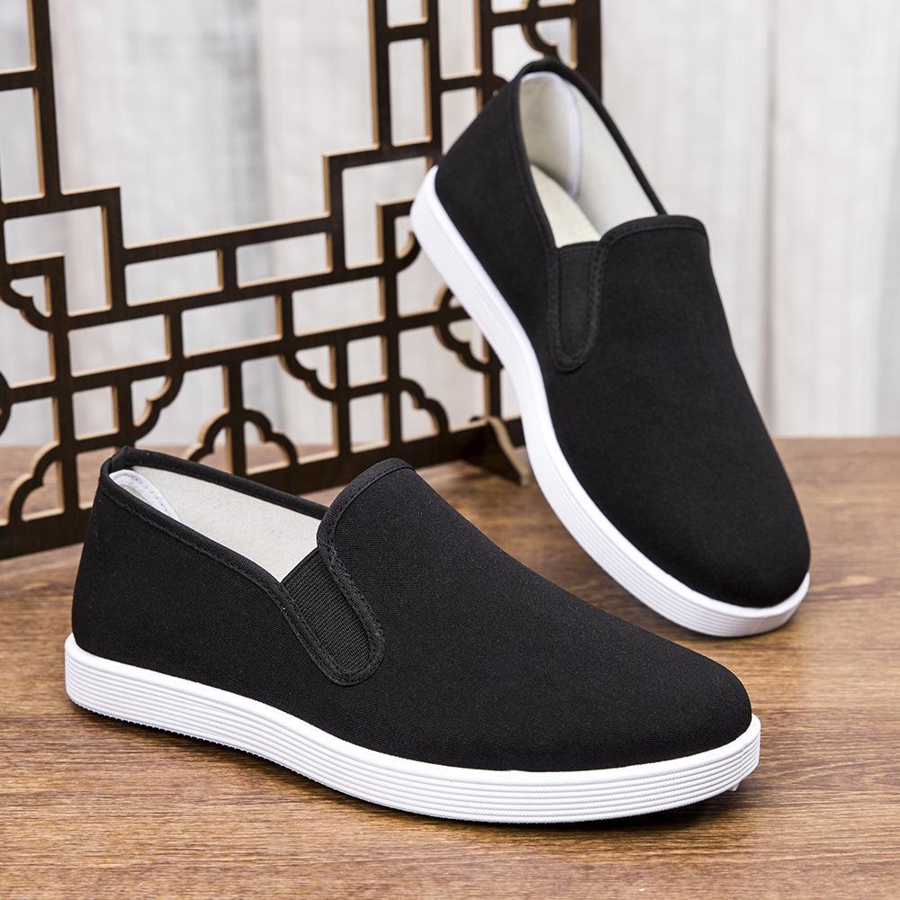 Летняя мужская обувь дышит и не пахнет. Мужские старые пекинские тканевые туфли, летно-тканые, на мягкой подошве, повседневные тканевые туфли