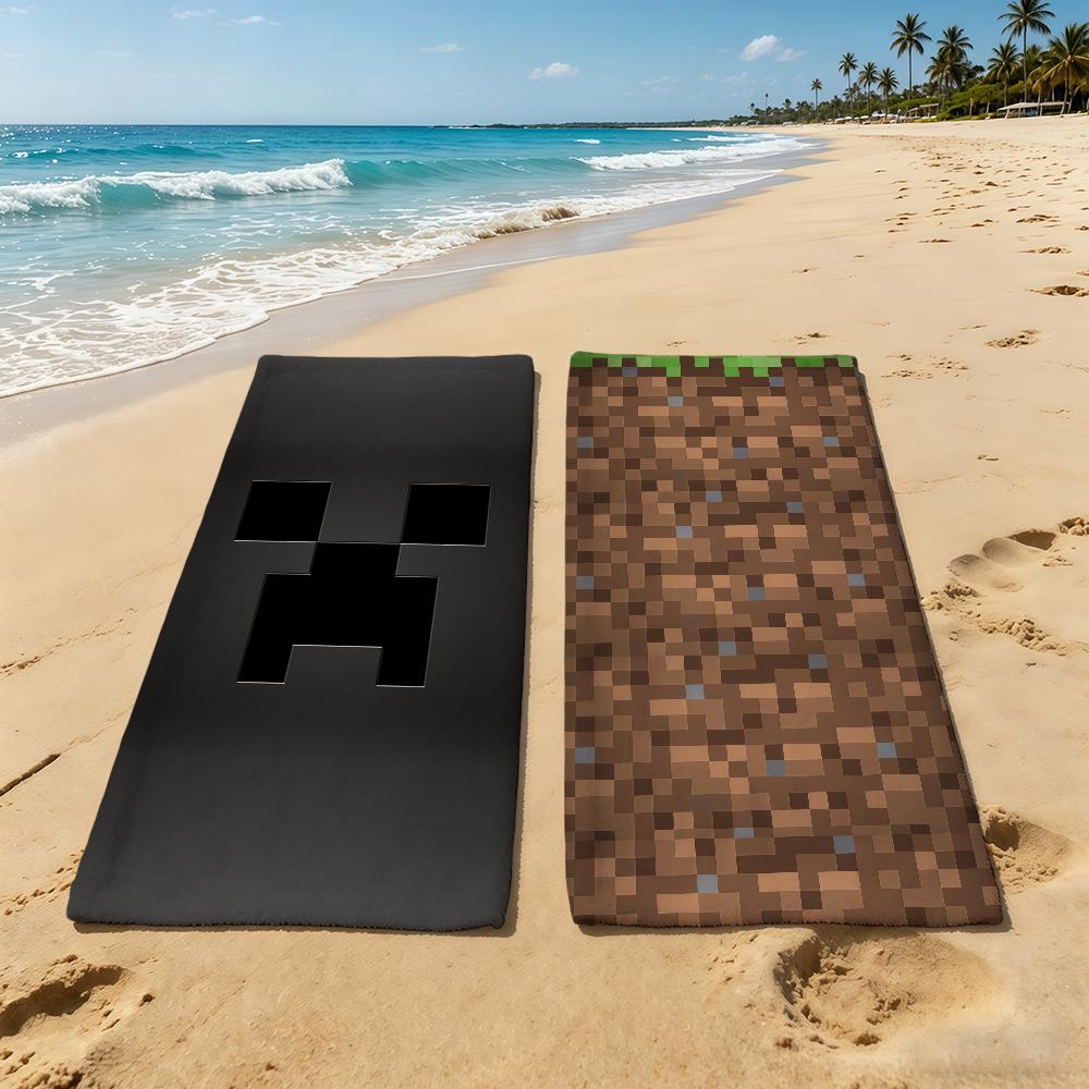 M-MinecraftS-ES Классическое игровое полотенце для кемпинга на открытом воздухе Пляжное полотенце Супервпитывающее Быстросохнущее Летнее полотенце