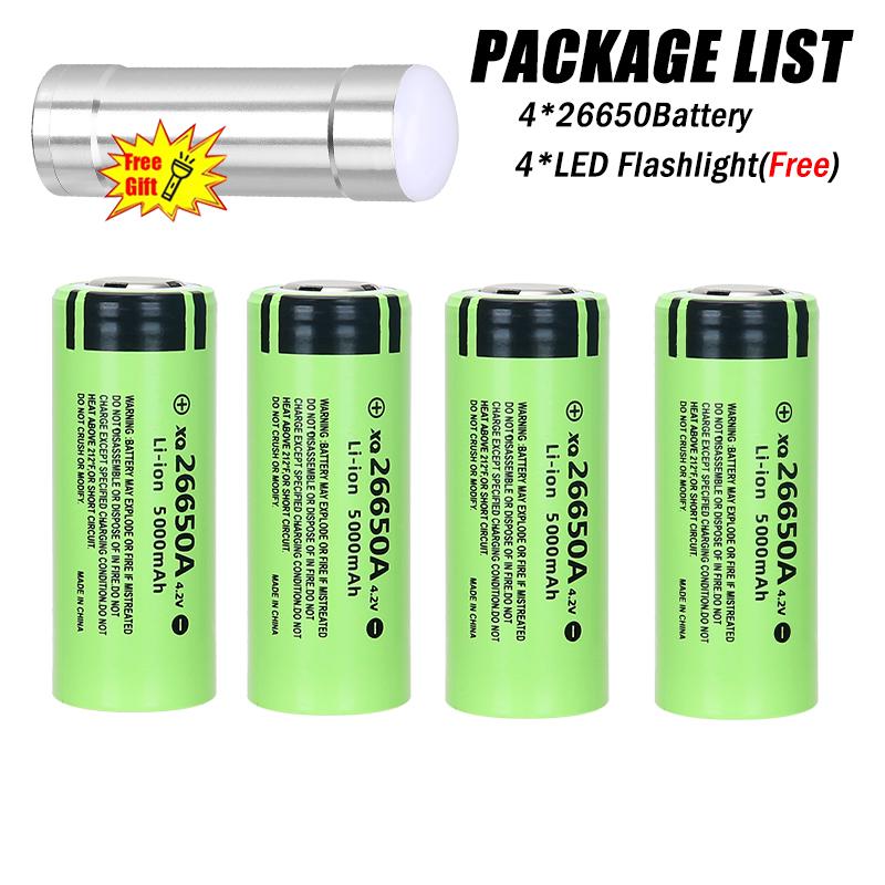 Bright Led Mini Flashlight Built in 5000mAh Rechargeable 26650 Power Batteries Outdoor Camping Torch Emergency Working Lamp