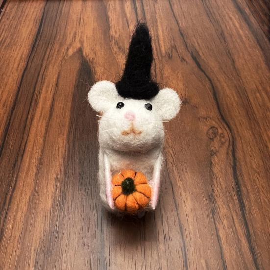 Ручная работа Хэллоуин Фетровое украшение Мышь Очаровательный внешний вид Супер мягкая Настольная кукла-мышь