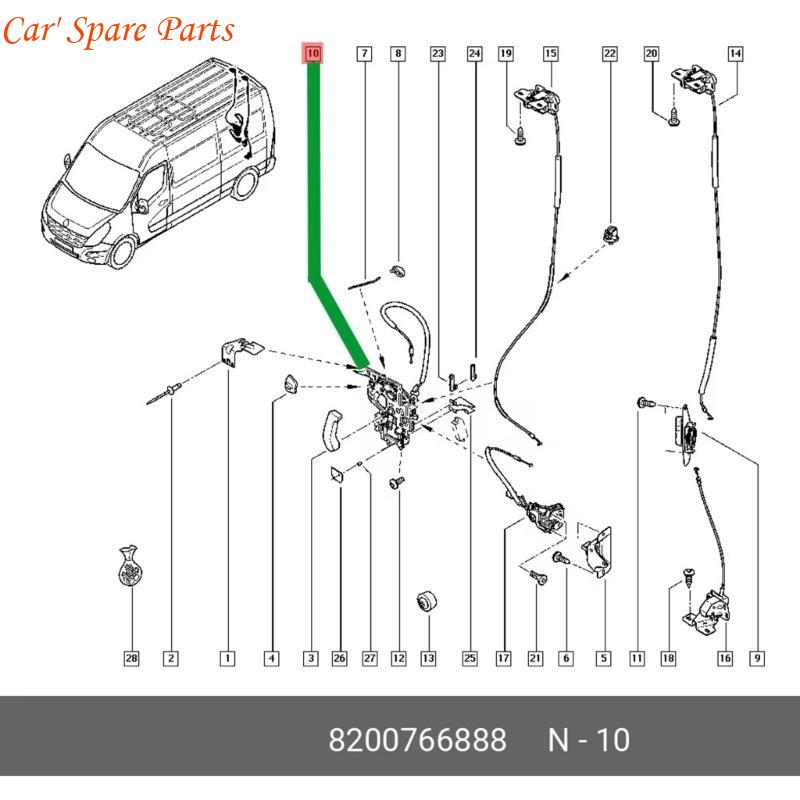 Y4UA Rear Right Door Lock Auto Accessories 8200766888 906123257R 9161610166 9050200Q0K Door Lock Assembly Easy Installation