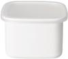 Nodahoro Enamel Storage Medium with Seal White Made In Japan Container, Heat-Resistant, Square, Size, Lid, See-Through, Series, (WS-M)