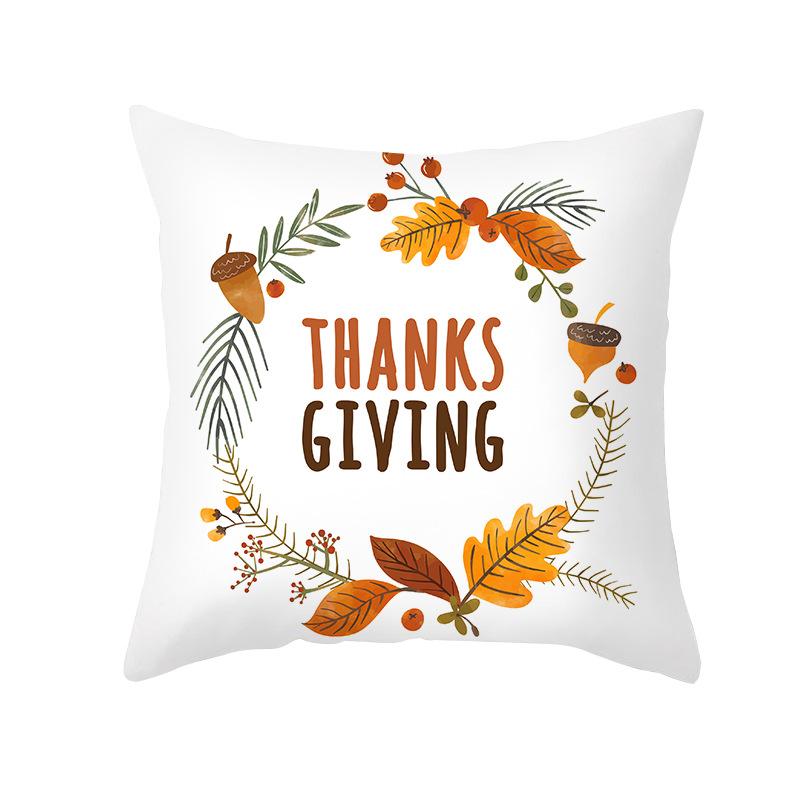 New Pumpkin Thanksgiving Pillow Cover Ins Nordic Peach Skin Printed Cushion Cushion Cover Home Products