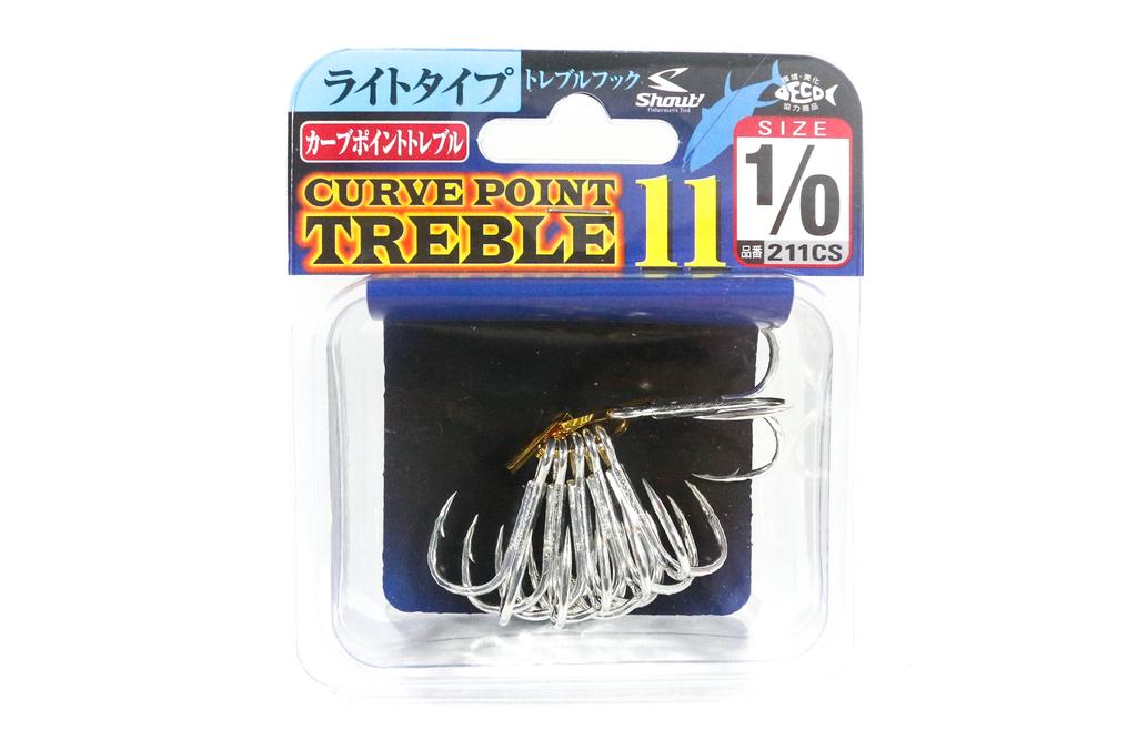 Shout 211-CS Curve Point Treble Hook Light Gauge Size 1/0 (9623)