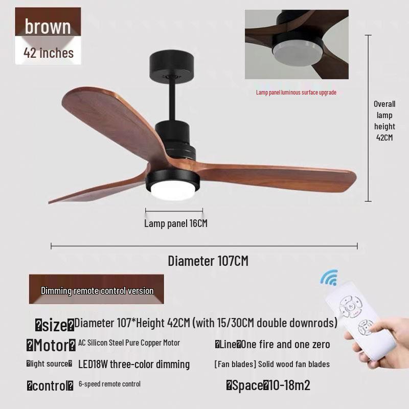 Французский потолочный вентилятор из массива дерева в стиле середины века для дома и ресторана