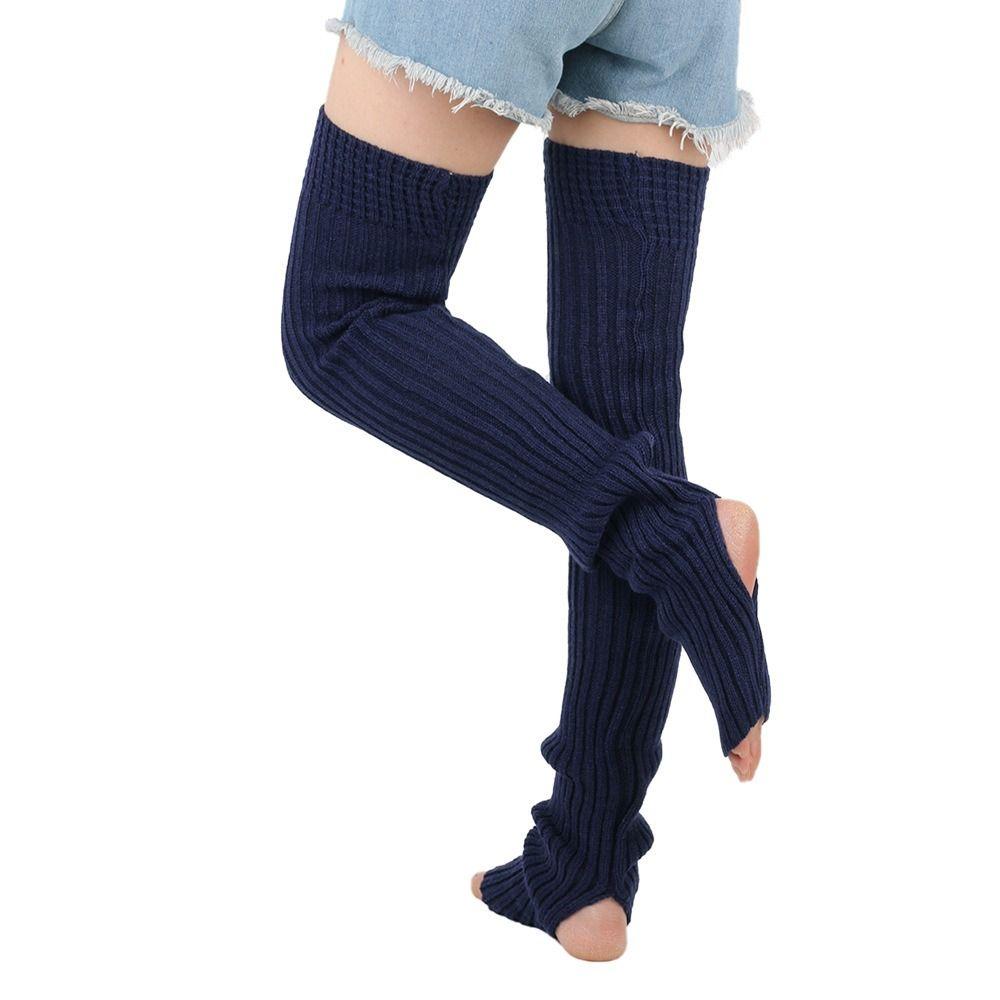 Solid Color Leg Warmers Knitted Warm Foot Cover Female Legwear Boot Socks Yoga Practice