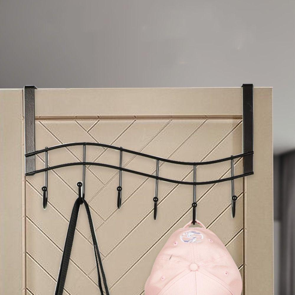 Наддверная вешалка без сверления Металлическая вешалка для одежды Наддверный органайзер Подвесная стойка для хранения Пальто