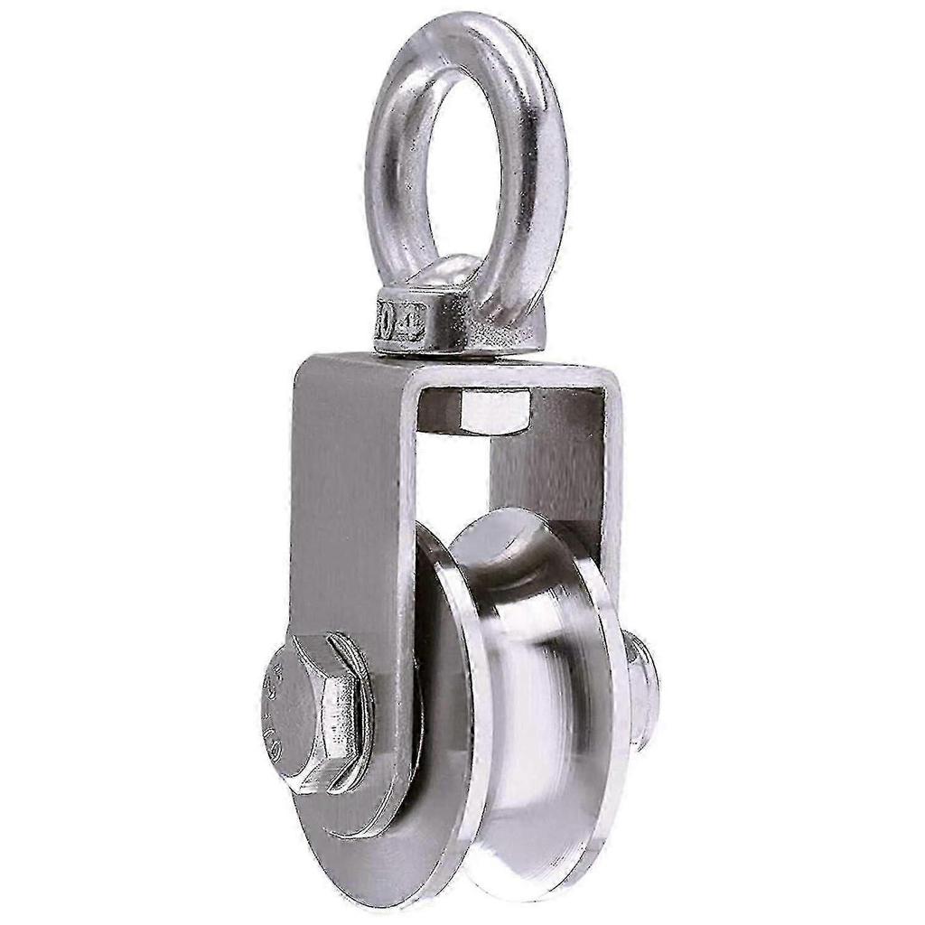 500kg Lifting Pulley with 2 Bearings 48mm Stainless Steel 304 Cable Wheel for Construction Rigging