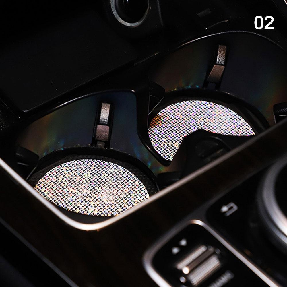 Универсальный нескользящий силиконовый подстаканник, вставка, блестящая автомобильная циркониевая подставка для подстаканника, аксессуары для салона автомобиля