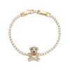 Sweet Little Bear Bracelet with Love Heart Cubic Zirconia Design 14K Gold Plated Pulsera Daily Sparkly Design Custom Bracelet