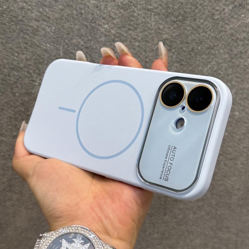 Роскошный Чехол из Жидкого Силикона с Защитой Линзы Камеры для iPhone 17 16 15 14 Pro Max 13, Магнитный, Поддерживает Беспроводную Зарядку