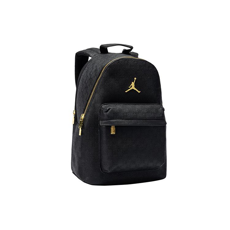 Jordan Серия Monogram Золотая этикетка 23 л Рюкзак из синтетической кожи Унисекс Рюкзак Черный JD2543012AD-001