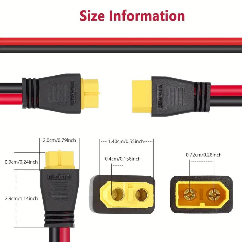 3 м/9,8 фута/118 дюймов XT60 Кабель-удлинитель для солнечной панели 12AWG Комплект кабелей-удлинителей для солнечных панелей с разъемами "мама" и "папа" для автодома, электростанции