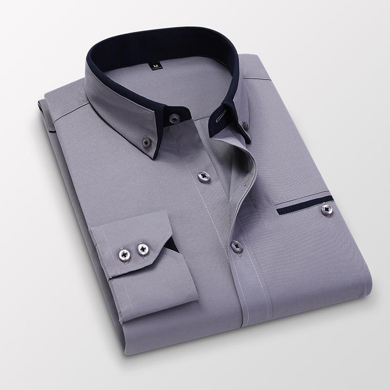 Men's Spring and Fall Casual Shirt Business Men's Office Shirts