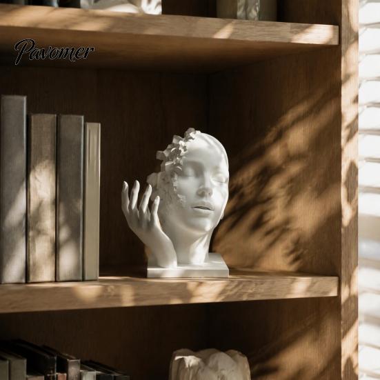 Арт-скульптура «Художественное напряжение» Абстрактная скульптура «Сломанное лицо», Скандинавская минималистичная пластиковая статуэтка, 3D-печатное деконструктивное украшение для гостиной