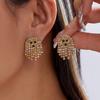 Halloween Sparkling Rhinestone Ghost Tassel Earrings for Women Cute Ghost Stud Earrings Goth Punk Party Jewelry Accessories