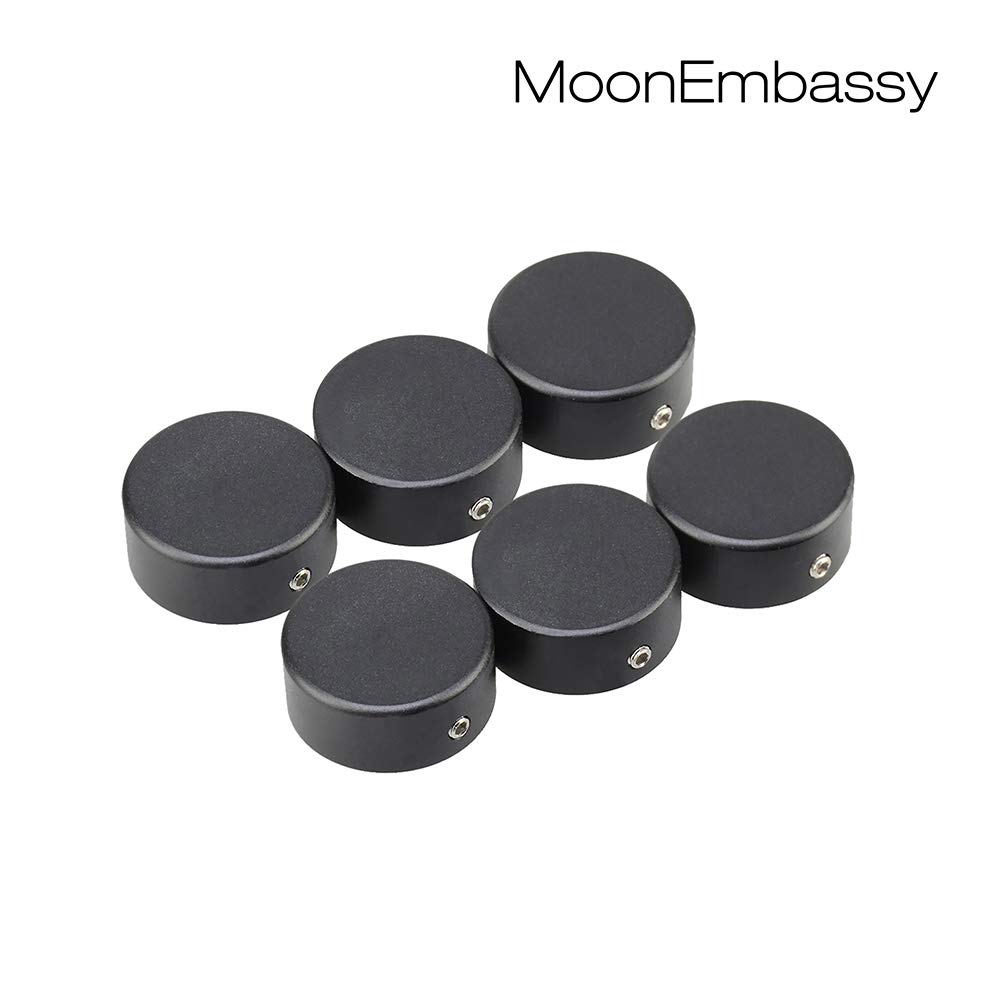 Guitar Effects Pedal Footswitch Secures with Three Includes Two 6 Caps, Hats, Screws, Wrenches, Pieces/Set (Black)