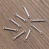 50 шт., соединительные подвески, соединитель для изготовления ювелирных изделий, 2x15 мм, аксессуары цвета античного серебра